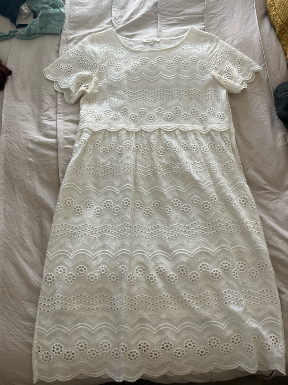 White Eyelet Lace Dress - Classic Summer Style
